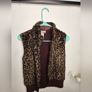 Animal prints fur vest